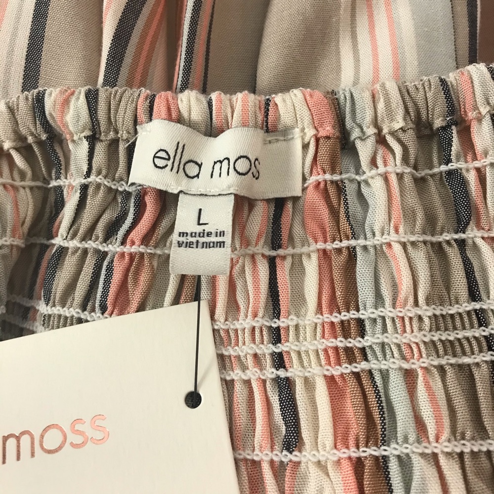 Ella Moss Lory Striped Off-The-Shoulder Romper - Picture 8 of 8